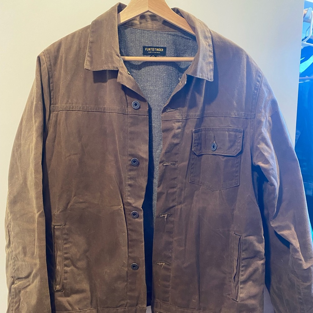 Flannel-Lined Waxed Trucker Jacket